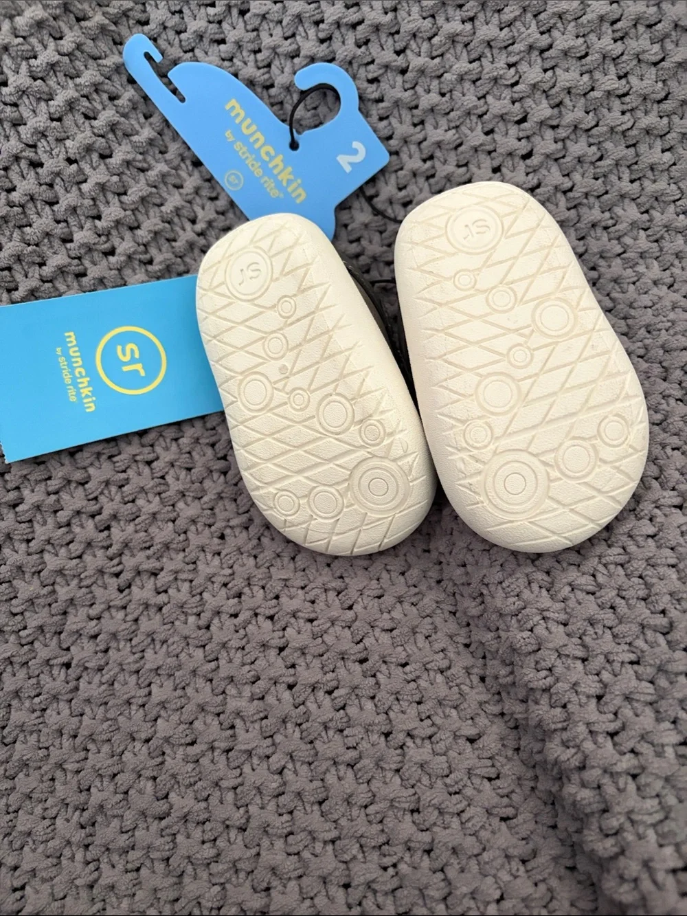 Stride Rite Gray & White Baby Walker Sneakers